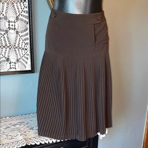 Grace Elements Brown Pleated Midi Skirt